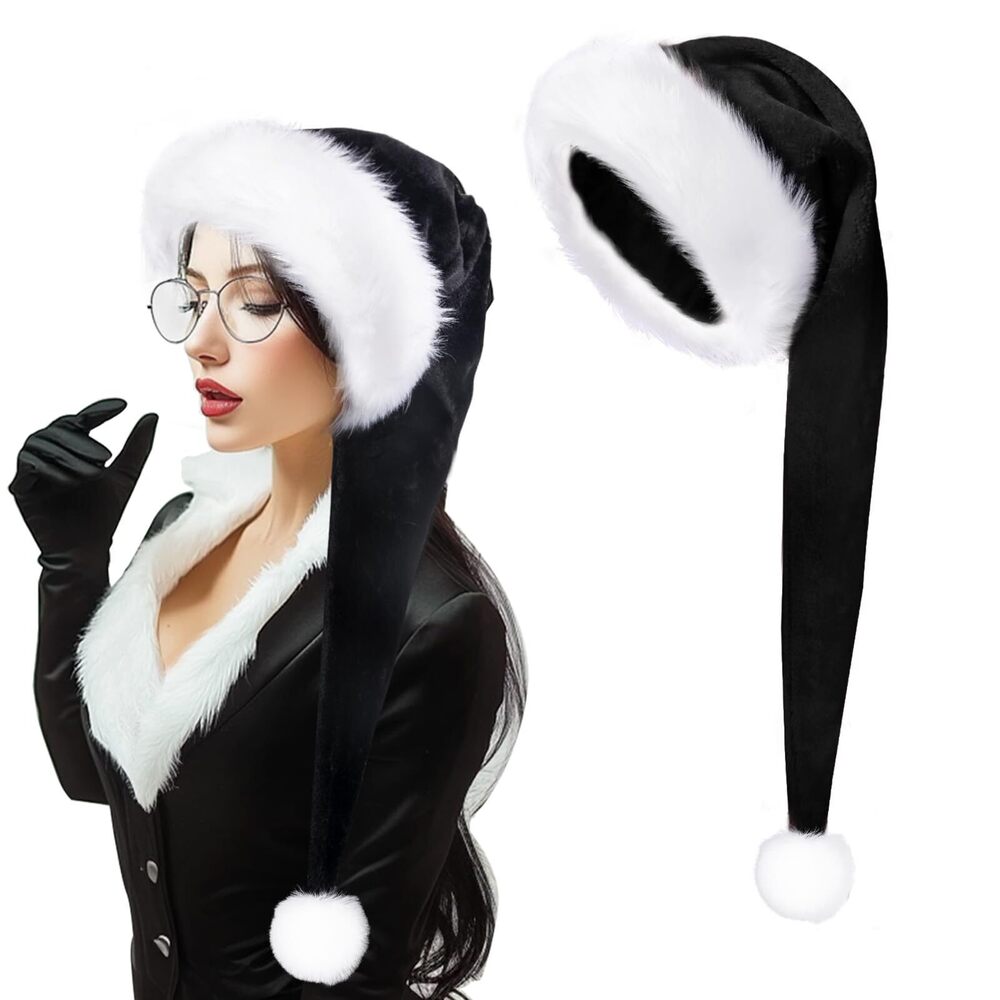3849 Long Santa Hats for Adult Unisex Plush Deluxe Christmas Hat Winter